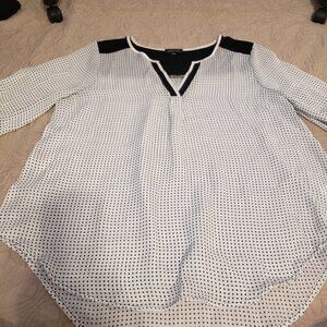 SPENSE Black & White Polka Dot Top